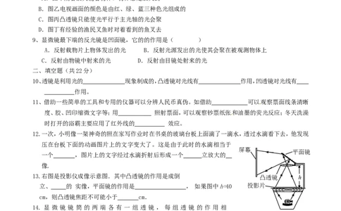 《第5章透镜及其应用》单元质量检测（含答案）_1、初中学习资料_2024秋改版_八上物理课件最新版_同步练习+单元测_第五章透镜及其应用_单元检测