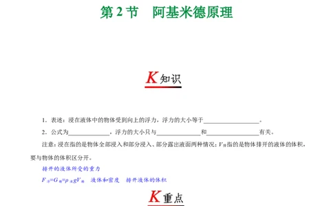 专题10.2阿基米德原理--八年级物理人教版（下册）_1、初中学习资料_4-4、物理_4-4-4、初二物理下册_2023更新_人教版初中物理八年级下章末测试专题讲义（新）