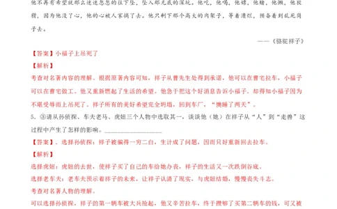 专题06名著阅读（解析版）_1、初中学习资料_4-1、语文_4-1-2、初一语文下册_部编语文七年级下专项练习（019份）