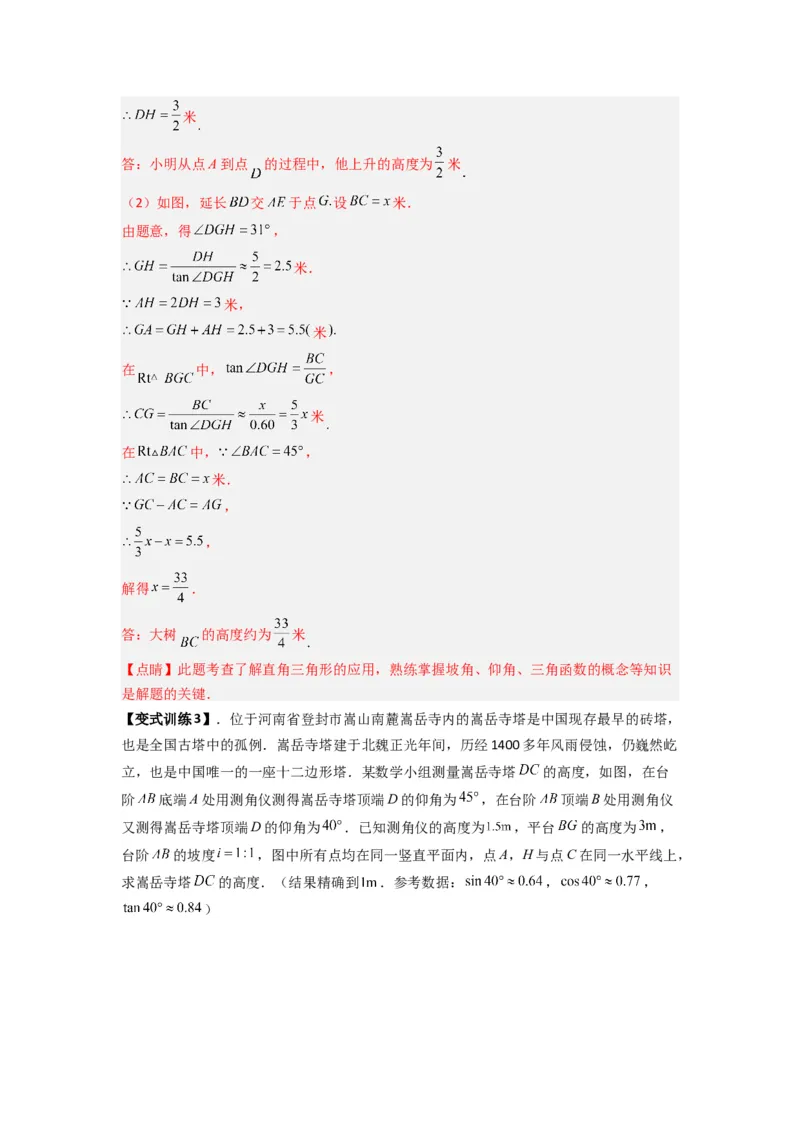 专题10解三角形的实际应用（解析版）_1、初中学习资料_24秋试卷_初中数学《常考压轴题攻略》_常考压轴题最新九年级数学下册压轴题攻略（人教版）