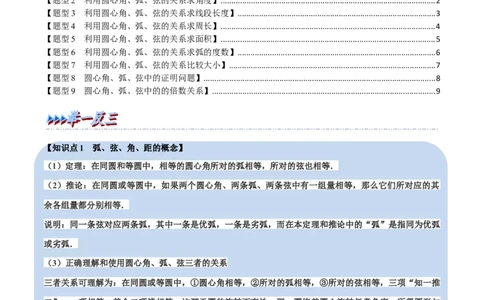 专题24.2圆心角、弧、弦的关系九大题型（人教版）（原卷版）_1、初中学习资料_4-2、数学_4-2-5、初三数学上册_人教数学九年级上专项练习（028份）