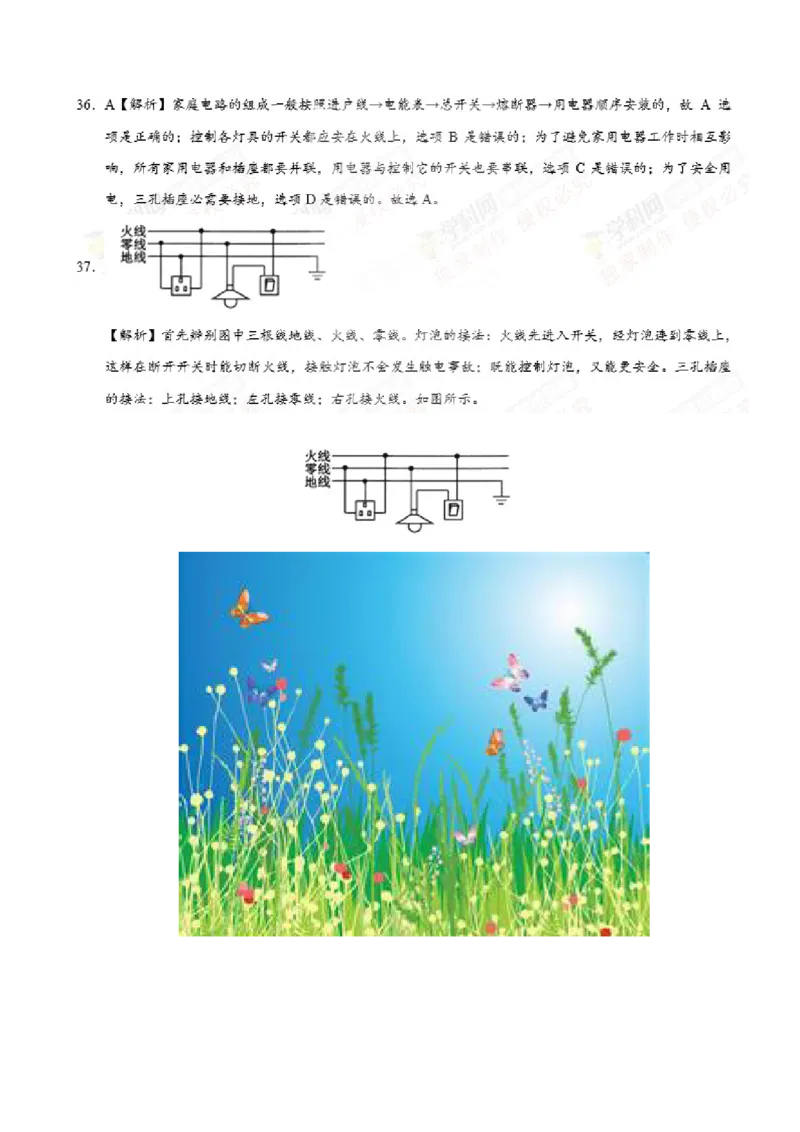 专题19.1家庭电路--九年级物理人教版_1、初中学习资料_4-4、物理_4-4-5、初三物理全册_2024更新_人教版初中物理九年级章末测试专题讲义（新）
