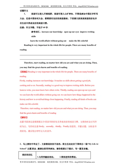 专题21话题作文（教师版）_1、初中学习资料_4-3、英语_4-3-5、初三英语全册_人教英语九年级全册专项练习（035份）_专题21书面表达之话题作文-（人教新目标）