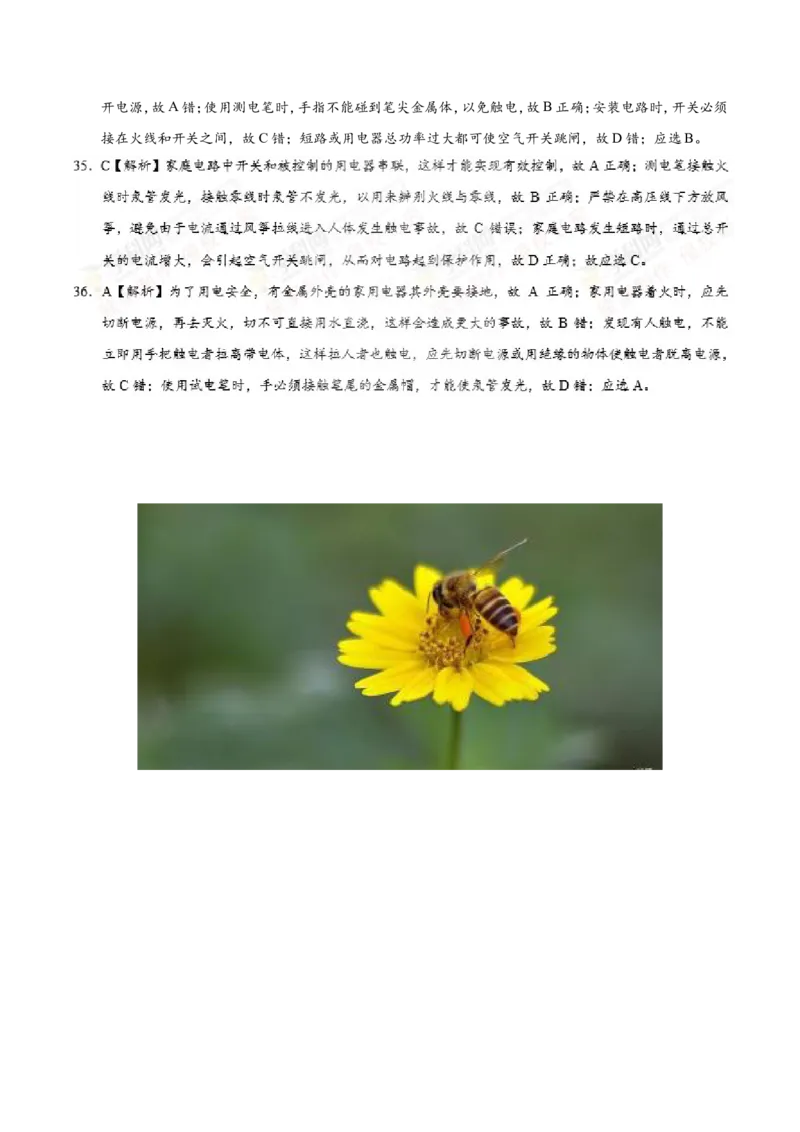 专题19.3安全用电--九年级物理人教版_1、初中学习资料_4-4、物理_4-4-5、初三物理全册_2024更新_人教版初中物理九年级章末测试专题讲义（新）