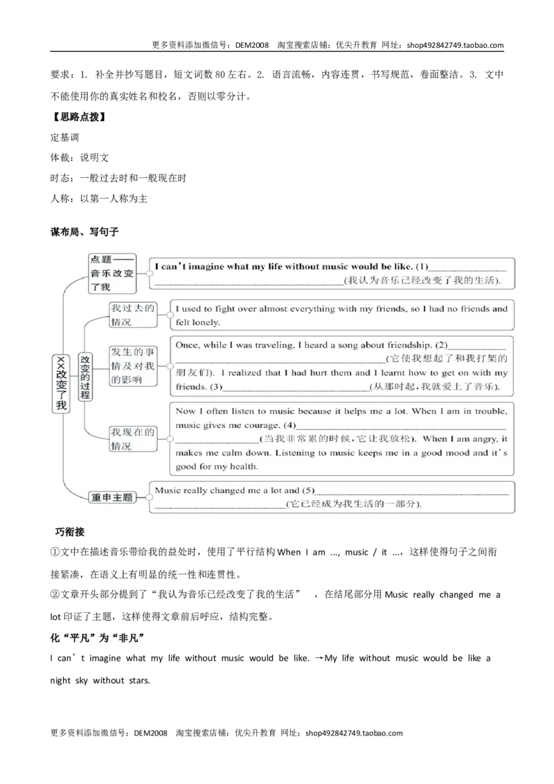 专题9九全Unit9写作主题：音乐和电影（人教版）_1、初中学习资料_4-3、英语_4-3-5、初三英语全册_人教英语九年级全册专项练习（035份）