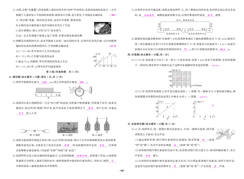 人八物上答案_1、初中学习资料_24秋试卷_《期中模拟卷》24秋_7-9上册（2024秋）_初中物理《期中模拟卷》8-9上册（人教版）