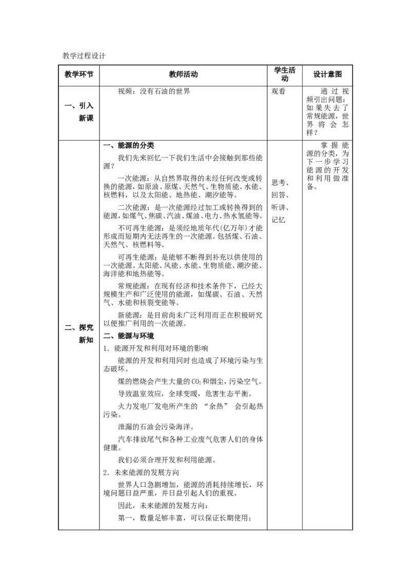 九年级物理全册第22章+能源与可持续发展+第4节+能源与可持续发展教案+新人教版_1、初中学习资料_4-4、物理_4-4-5、初三物理全册_2024更新_人教初中物理9年级单元期中期末_第22单元