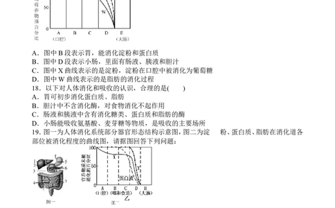 人教版生物七年级下册第二章　人体的营养第二节　消化和吸收营养物质的吸收专题练习题含答案_1、初中学习资料_4-6、生物_4-6-2、初一生物下册_同步练习（89份）_4.2人体的营养