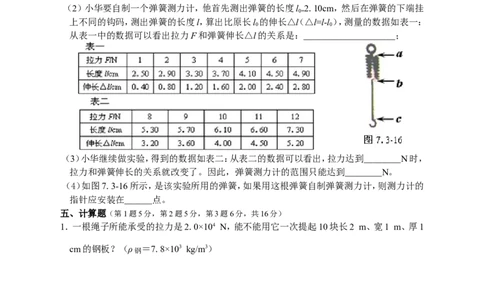 人教版八年级物理下册第7章力单元测试题3_1、初中学习资料_4-4、物理_4-4-4、初二物理下册_2023更新_八年级下册物理随堂练习、单元、期中、期末