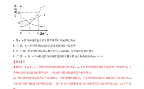 人教版化学九年级下期中模拟卷（一）(解析版)-九年级化学下册同步单元AB卷（人教版）_1、初中学习资料_4-5、化学_4-5-5、初三化学下册_人教化学九年级下期中试卷（005份）