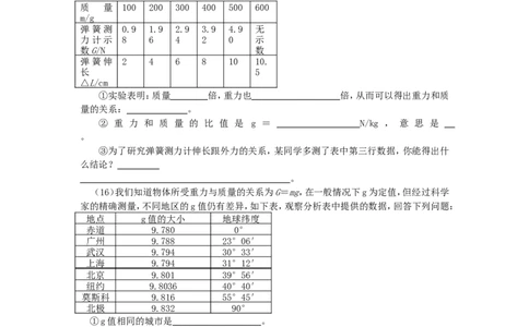 人教版物理八年级下册：7.3重力-练习（2）（含答案）_1、初中学习资料_4-4、物理_4-4-4、初二物理下册_2023更新_八年级下册物理随堂练习、单元、期中、期末_八年级物理下册随堂练习