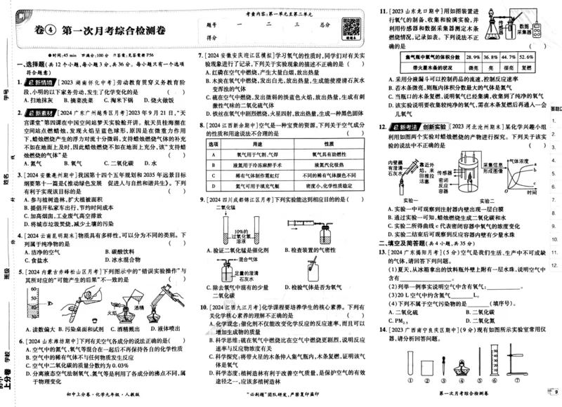 初中上分卷-化学-9上人教版_1、初中学习资料_24秋试卷_2024秋初中必刷题上分卷九科电子版_化学