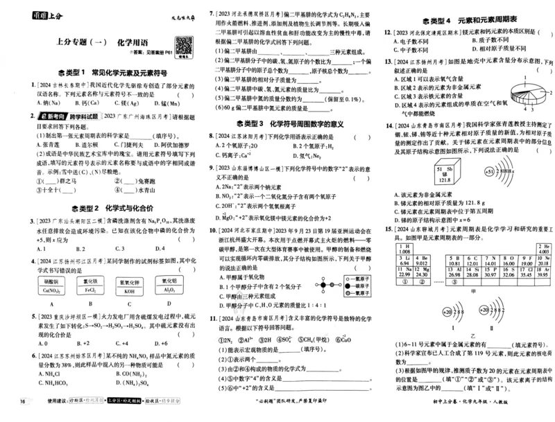 初中上分卷-化学-9上人教版_1、初中学习资料_24秋试卷_2024秋初中必刷题上分卷九科电子版_化学