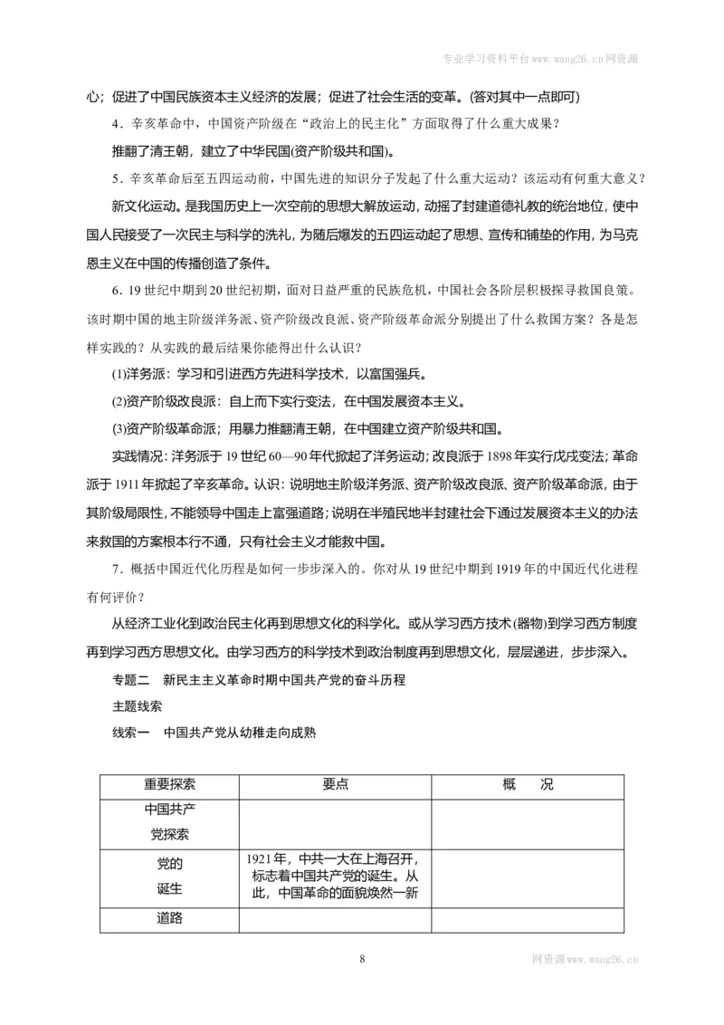 八年级历史部编版上册速记手册第3部分专题线索归类_1、初中学习资料_4-7、历史_4-7-3、初二历史上册_5、知识点梳理（4份）_八年级历史部编版上册速记手册