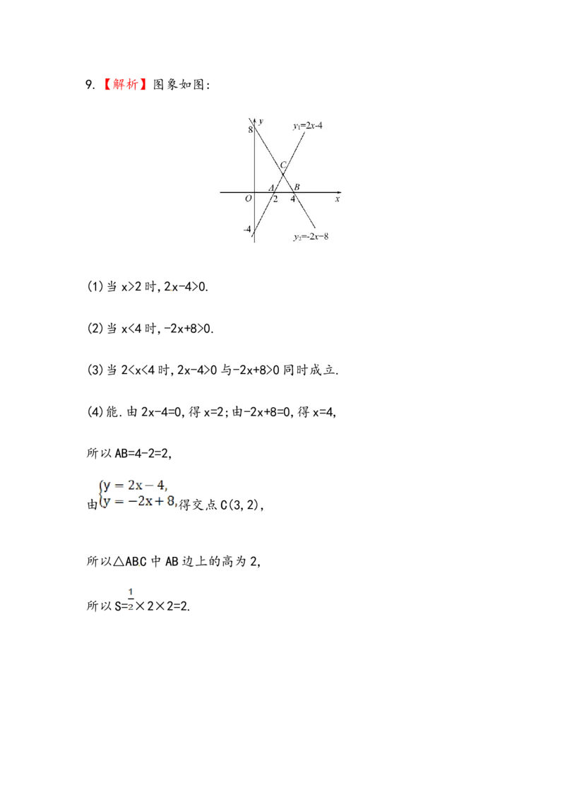 八年级数学下册知识点汇聚测试卷：一次函数与方程、不等式深入测试（含详解）_1、初中学习资料_4-2、数学_4-2-4、初二数学下册_人教数学八年级下专项练习（047份）