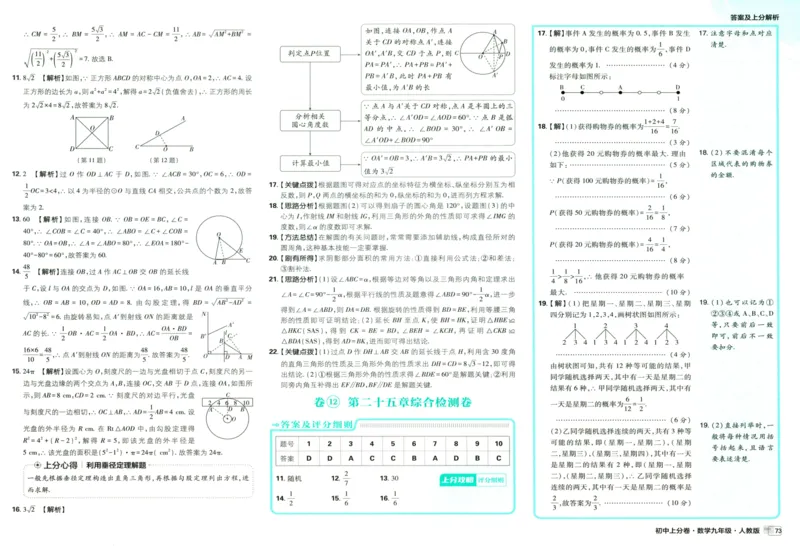 初中上分卷-数学-9上人教版答案及上分解析_1、初中学习资料_24秋试卷_2024秋初中必刷题上分卷九科电子版_数学（人教+北师大）
