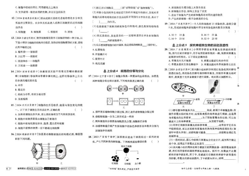初中上分卷-生物-7上人教版_1、初中学习资料_24秋试卷_2024秋初中必刷题上分卷九科电子版_生物