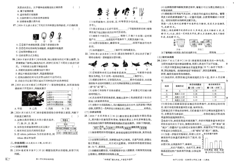 初中上分卷-生物-7上人教版_1、初中学习资料_24秋试卷_2024秋初中必刷题上分卷九科电子版_生物