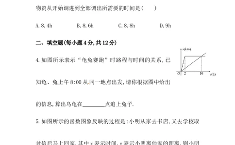 八年级数学下册知识点汇聚测试卷：函数的图象初级测试（含详解）_1、初中学习资料_4-2、数学_4-2-4、初二数学下册_人教数学八年级下专项练习（047份）