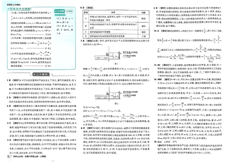 初中上分卷-物理-8上人教版答案及上分解析_1、初中学习资料_24秋试卷_2024秋初中必刷题上分卷九科电子版_物理
