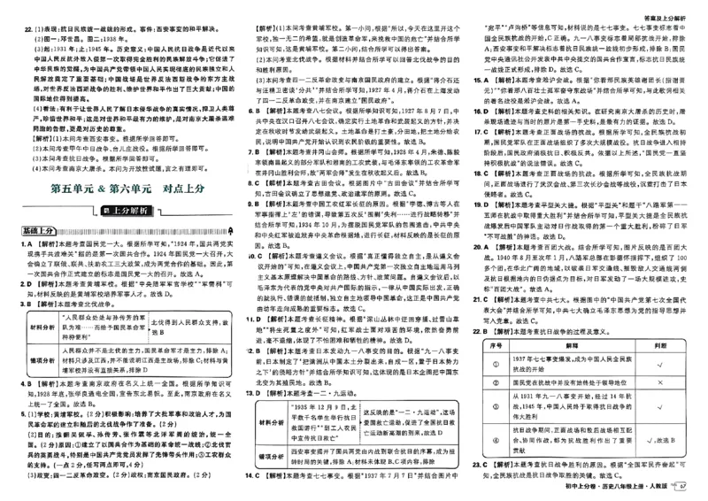 初中上分卷-历史-8上人教版答案及上分解析_1、初中学习资料_24秋试卷_2024秋初中必刷题上分卷九科电子版_历史