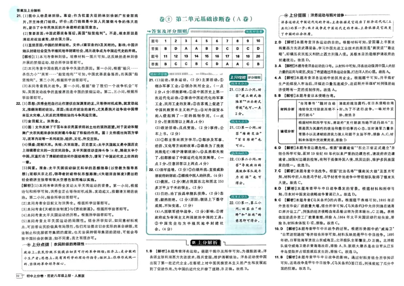 初中上分卷-历史-8上人教版答案及上分解析_1、初中学习资料_24秋试卷_2024秋初中必刷题上分卷九科电子版_历史
