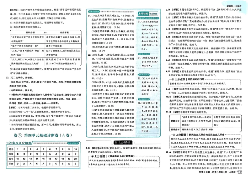 初中上分卷-历史-8上人教版答案及上分解析_1、初中学习资料_24秋试卷_2024秋初中必刷题上分卷九科电子版_历史