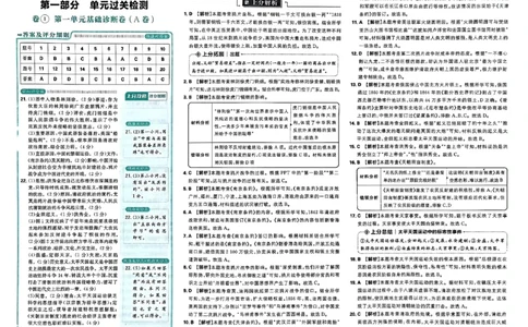 初中上分卷-历史-8上人教版答案及上分解析_1、初中学习资料_24秋试卷_2024秋初中必刷题上分卷九科电子版_历史