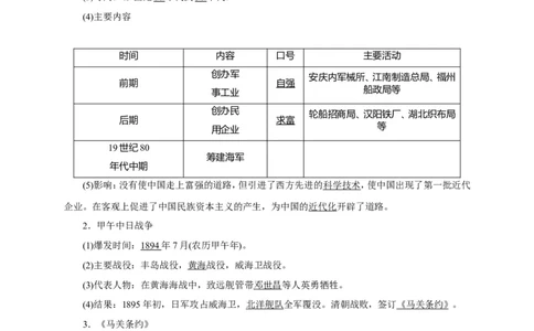 八年级历史部编版上册速记手册第2单元近代化的早期探索与民族危机的加剧_1、初中学习资料_4-7、历史_4-7-3、初二历史上册_5、知识点梳理（4份）_八年级历史部编版上册速记手册