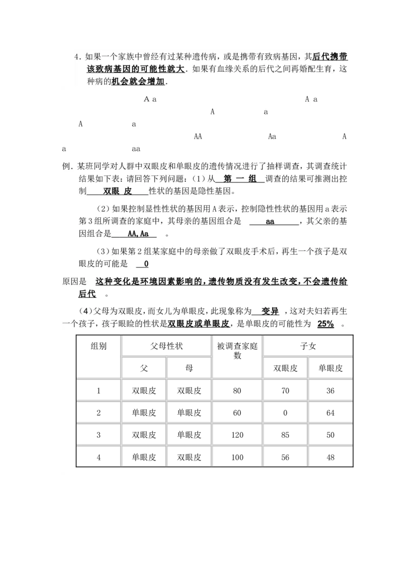 八年级生物下册学习资料_1、初中学习资料_4-6、生物_4-6-4、初二生物下册_6、知识点总结