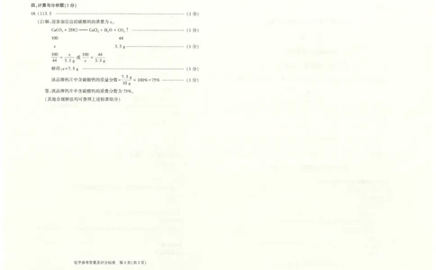 化学参考答案&mdash;&mdash;B卷_1、初中学习资料_2024秋改版_九上化学课件最新版_化学中考真题卷（2019-2023）_2022中考化学_陕西