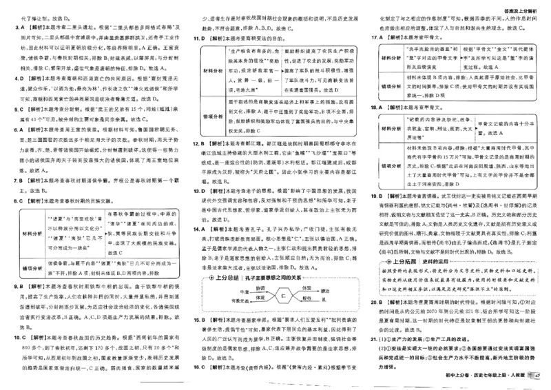 初中上分卷-历史-7上人教版答案及上分解析_1、初中学习资料_24秋试卷_2024秋初中必刷题上分卷九科电子版_历史