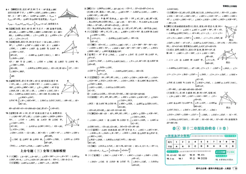 初中上分卷-数学-8上人教版答案及上分解析_1、初中学习资料_24秋试卷_2024秋初中必刷题上分卷九科电子版_数学（人教+北师大）