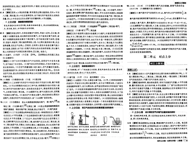 初中上分卷-化学-9上人教版答案及上分解析_1、初中学习资料_24秋试卷_2024秋初中必刷题上分卷九科电子版_化学