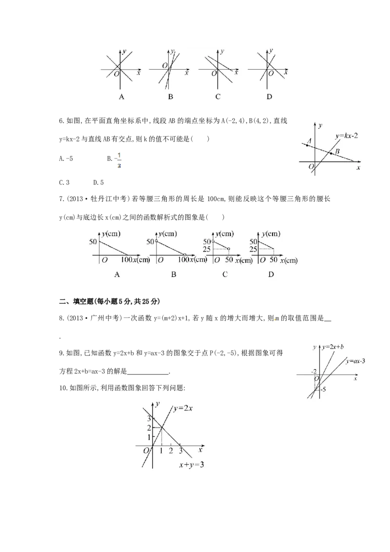 八年级数学下册第19章一次函数单元综合检测（四）（新版）新人教版_1、初中学习资料_4-2、数学_4-2-4、初二数学下册_人教数学八年级下单元试卷（039份）