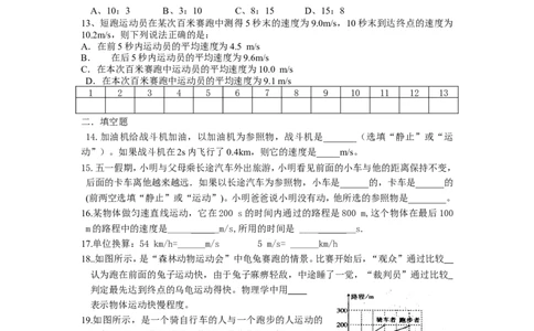 八年级物理机械运动单元测试题_1、初中学习资料_4-4、物理_4-4-3、初二物理上册_2023更新_人教初中物理8上单元期中期末试题_第1单元