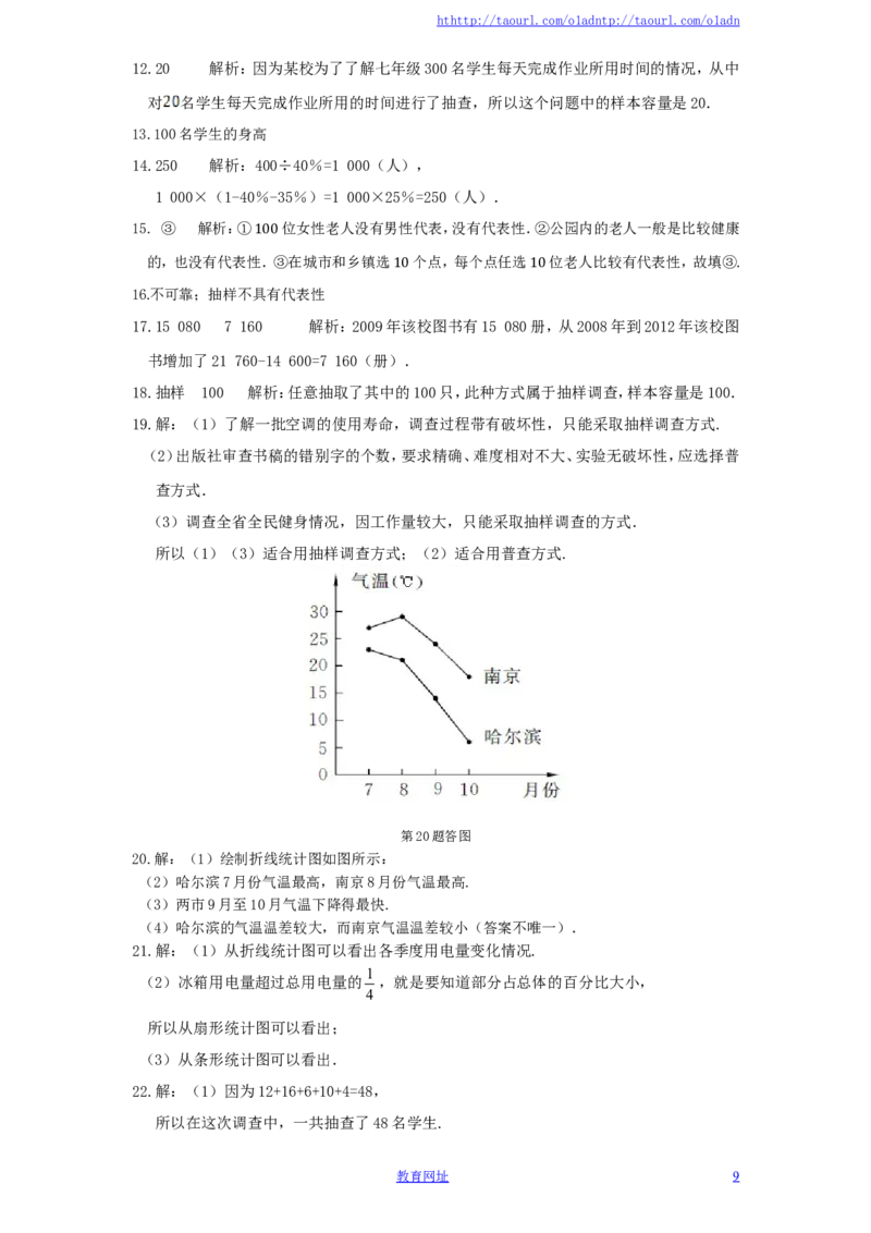 北师大版七年级数学上册第6章《数据的收集与整理》单元测试试卷及答案（4）（喜子的商铺）_1、初中学习资料_4-2、数学_北师大版_北师大版初中数学7上_单元测试