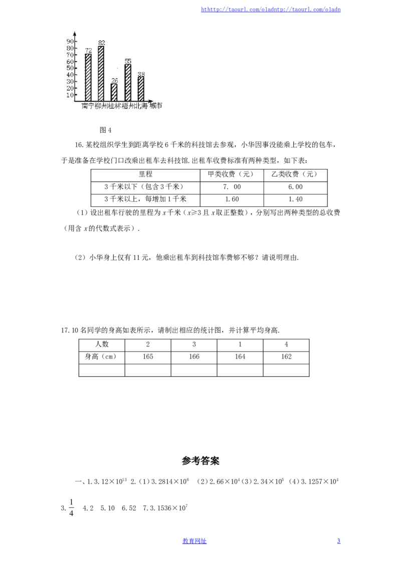 北师大版七年级数学上册第6章《数据的收集与整理》单元测试试卷及答案（8）（喜子的商铺）_1、初中学习资料_4-2、数学_北师大版_北师大版初中数学7上_单元测试