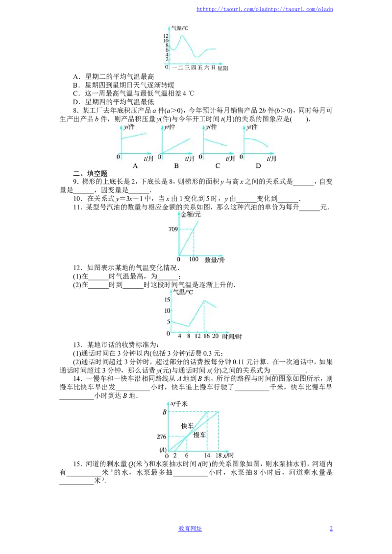 北师大版七年级数学下册第4章《变量之间的关系》单元测试试卷及答案（1）（喜子的商铺）_1、初中学习资料_4-2、数学_北师大版_北师大版初中数学7下_北师大版初中数学7下
