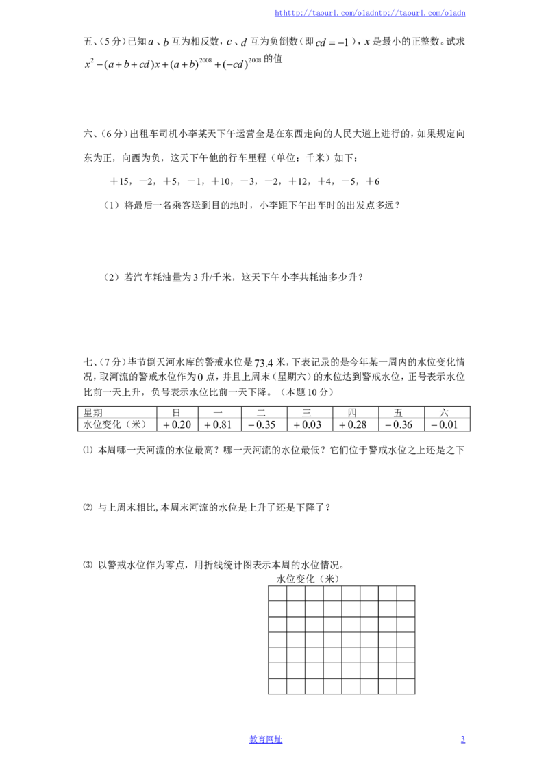 北师大版七年级数学上册第2章《有理数及其运算》单元测试试卷及答案（9）_1、初中学习资料_4-2、数学_北师大版_北师大版初中数学7上_最新7年级数学上册试卷148份均附答案_单元测试