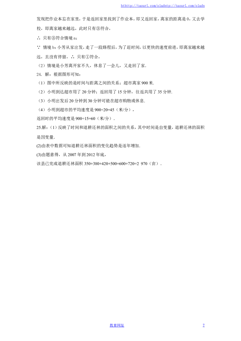 北师大版七年级数学下册第4章《变量之间的关系》单元测试试卷及答案（2）（喜子的商铺）_1、初中学习资料_4-2、数学_北师大版_北师大版初中数学7下_北师大版初中数学7下