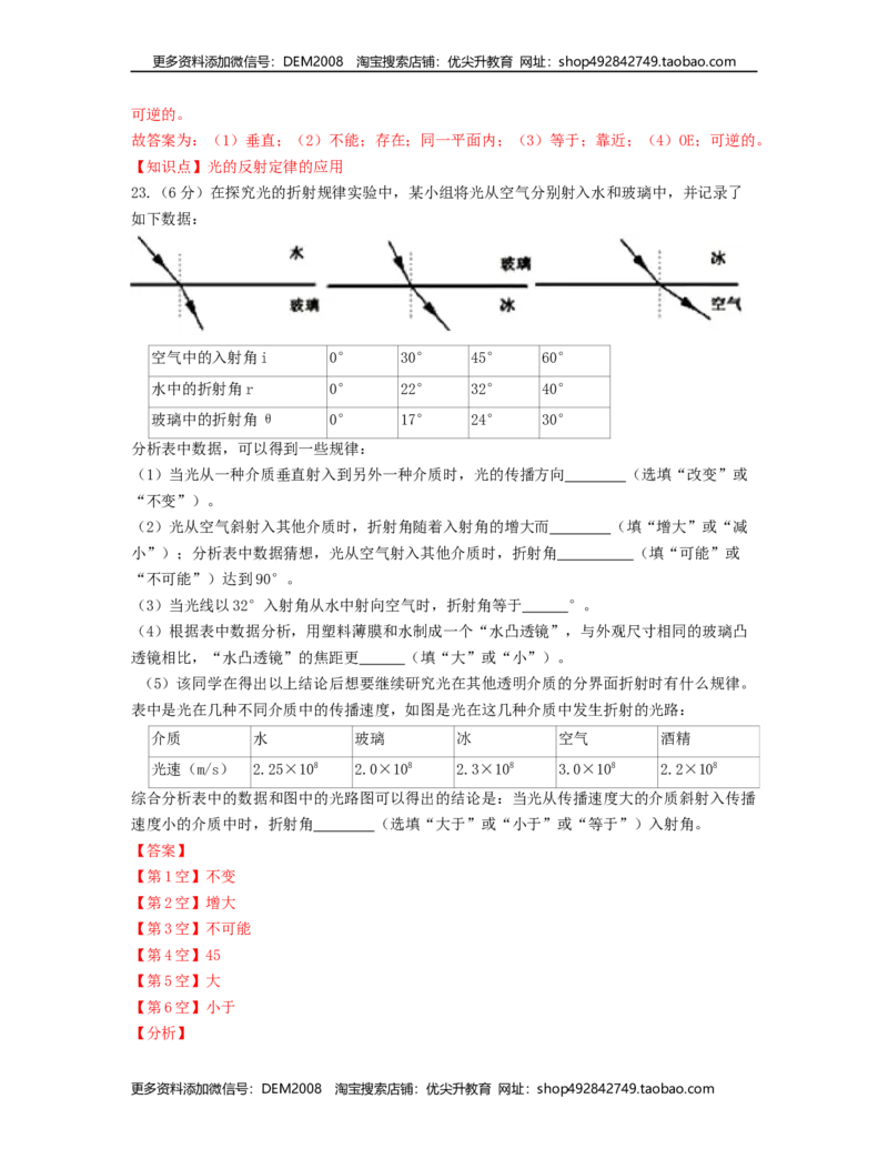 单元04光现象过关测试（解析版）_1、初中学习资料_4-4、物理_4-4-3、初二物理上册_人教版物理八年级上单元试卷（054份）_单元试卷第2套12份
