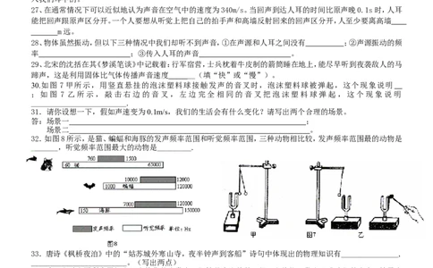 声现象单元测试题_1、初中学习资料_4-4、物理_4-4-3、初二物理上册_2023更新_人教初中物理8上单元期中期末试题_第2单元