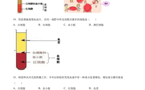 学易金卷：2020-2021学年七年级生物下学期期中测试卷（通用版）01（原卷版）_1、初中学习资料_4-6、生物_4-6-2、初一生物下册_期中试卷（5份）