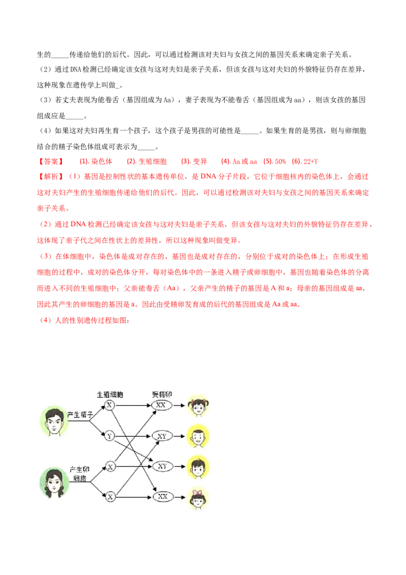 学易金卷：2020-2021学年八年级生物下学期期中测试卷（人教版）03（解析版）_1、初中学习资料_4-6、生物_4-6-4、初二生物下册_3、期中试卷（3份）