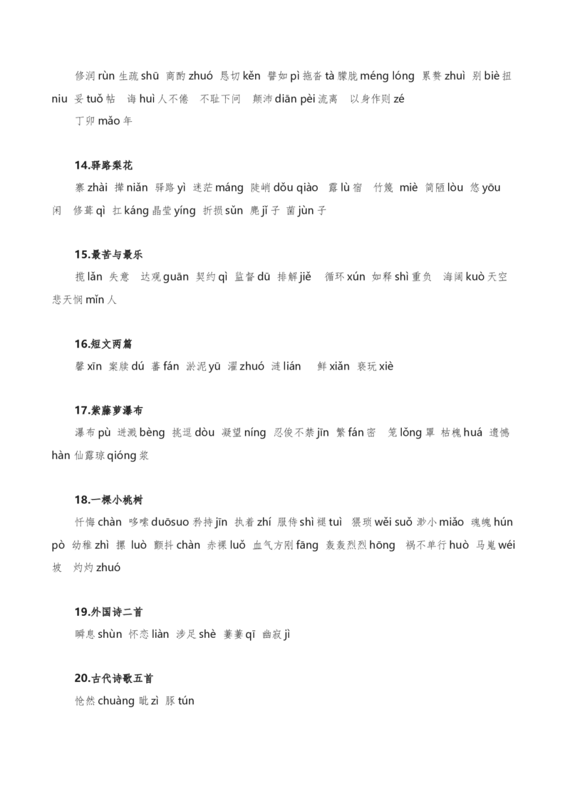 字音字形汇总-2022-2023学年七年级语文下学期期中期末考前单元复习+专项练习+模拟金卷（部编版）原卷版_new_1、初中学习资料_4-1、语文_4-1-2、初一语文下册_2023更新部编版初中语文7下