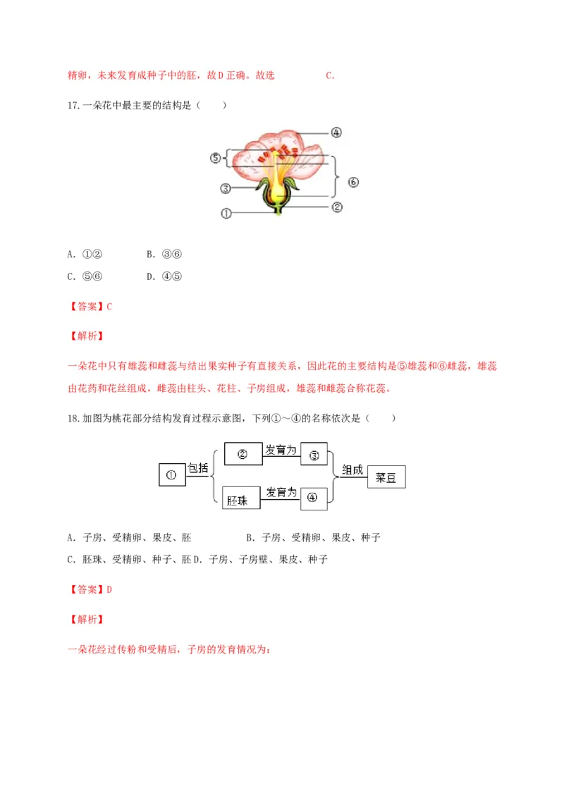 学易金卷：2020-2021学年七年级生物上学期期末测试卷03（人教版）（解析版）_1、初中学习资料_4-6、生物_4-6-1、初一生物上册_期末试卷（8份）