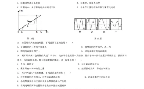 安徽合肥包河区四十八分校2020-2021第一次月考八年级物理试卷（含答案）_1、初中学习资料_4-4、物理_4-4-3、初二物理上册_2023更新_物理8上：2020-2021各地月考、期中、期末、模拟