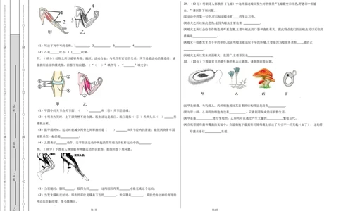 学易金卷：2021-2022学年八年级生物上学期期中测试卷（人教版）01（考试版）_1、初中学习资料_4-6、生物_4-6-3、初二生物上册_3、期中试卷（4份）