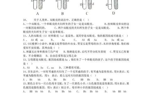 基因的显性和隐性同步学习2含答案_1、初中学习资料_4-6、生物_4-6-4、初二生物下册_1、同步练习（67份）_赠送同步练习53份_7.2生物的遗传与变异_第3节基因的显性和隐性